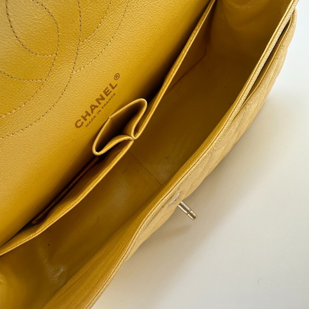 Chanel Yellow Iridescent Quilted Caviar Double Flap Bag - Picture 4 of 11